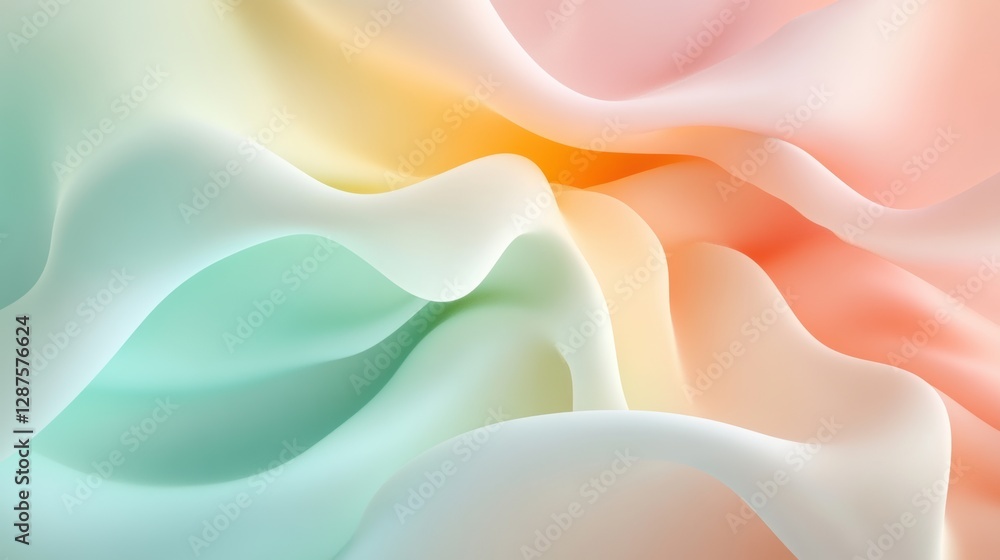 Obraz premium Pastel abstract gradient waves of soft fabric texture in gentle hues