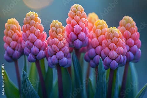 Stunning colorful flowers in full bloom at the peak of spring photo