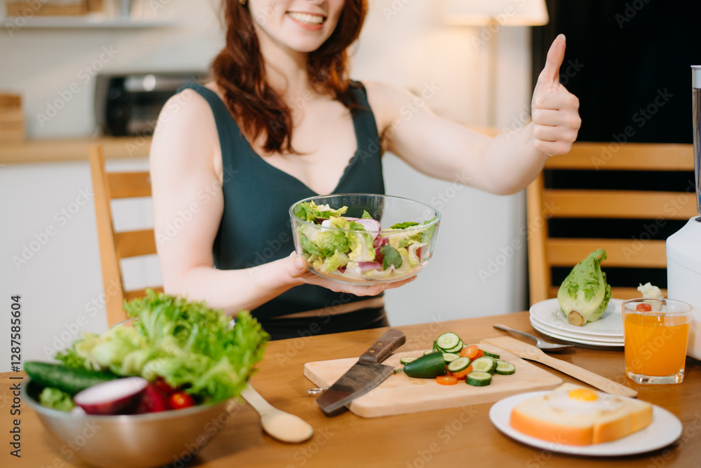 Smiling woman in a modern kitchen with fresh fruits, veggies, blender, and juice, embracing clean eating, Smiling woman in a modern kitchen with fresh fruits, veggies, blender, and juice, embracing clean eating,
