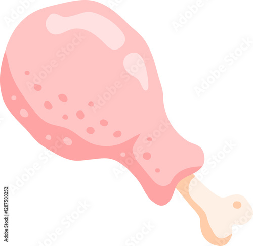 Chicken Drumstick Raw Food Illustration Flat Color