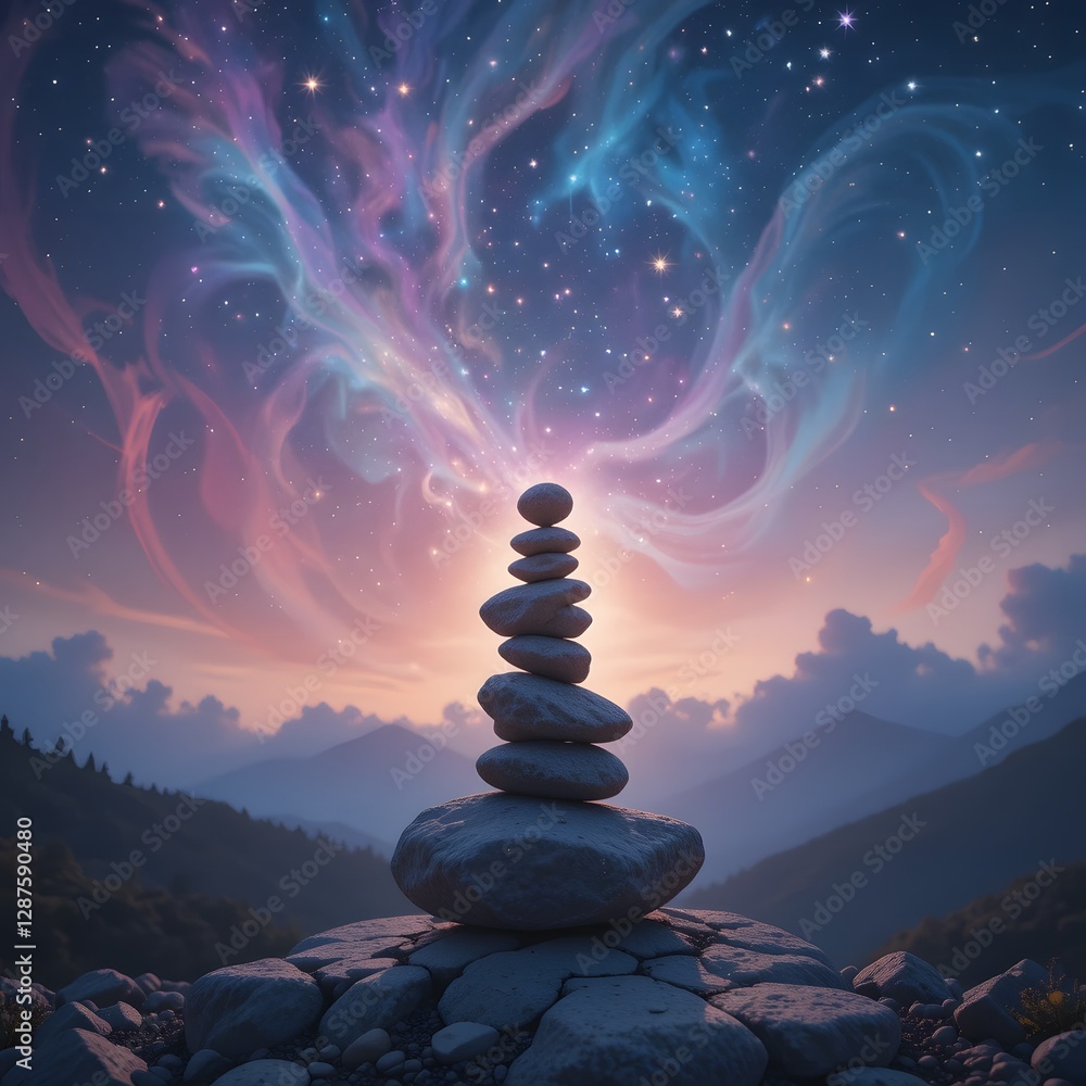 Obraz premium zen stones on the background of the sky