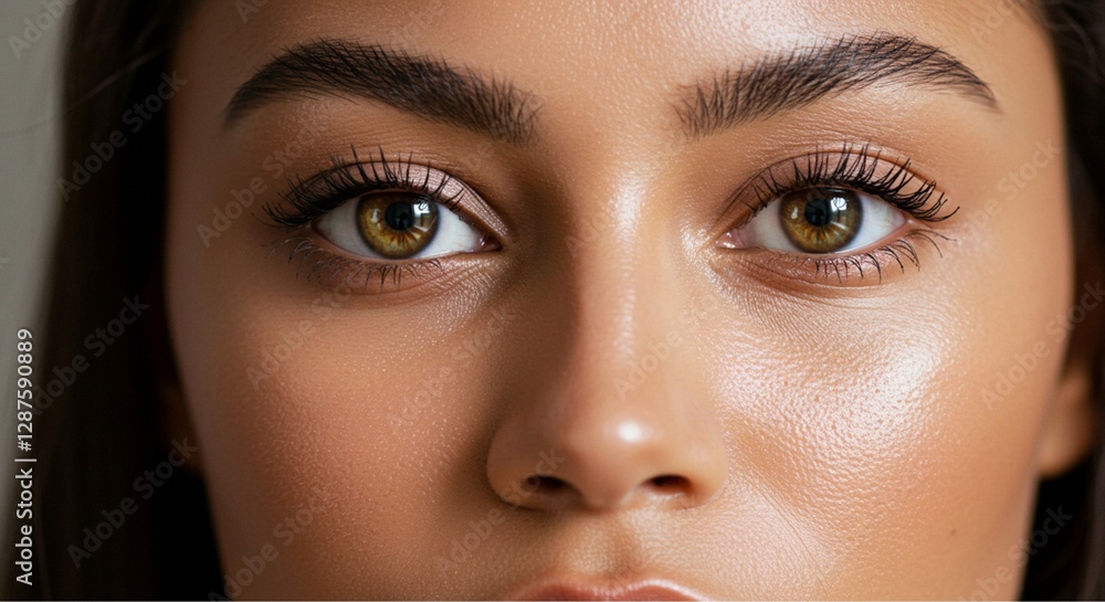 Fototapeta premium Close-Up Portrait of Radiant Skin and Bright, Healthy Eyes – Skincare and Wellness Concept