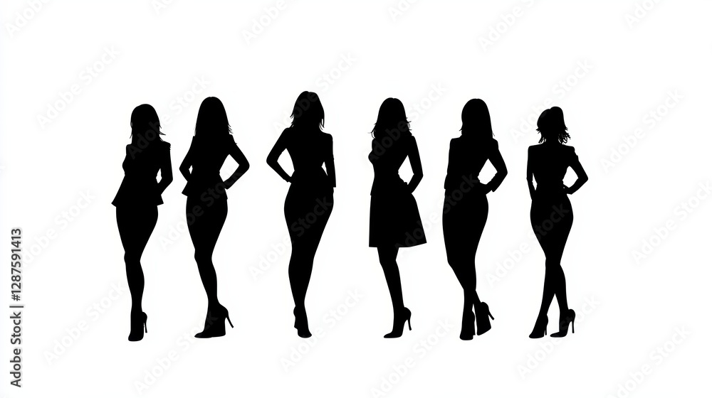 Fashion event showcasing silhouettes of models studio setting photography minimalist background artistic perspective