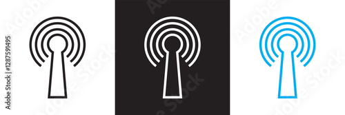 Broadcast  icon .  icons related to broadcast, media, production, journalism etc. Isolated on white and black background. Vector illustration. EPS 10