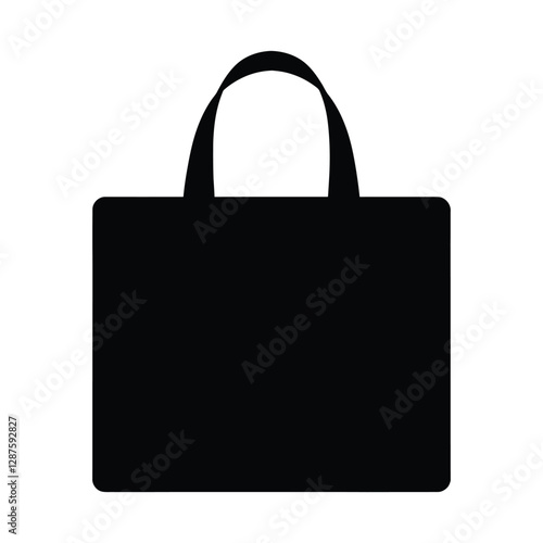 Shopping bag vector silhouette icon black color