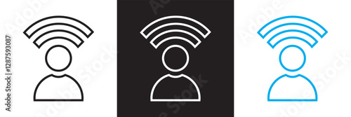 Broadcast  icon .  icons related to broadcast, media, production, journalism etc. Isolated on white and black background. Vector illustration. EPS 10