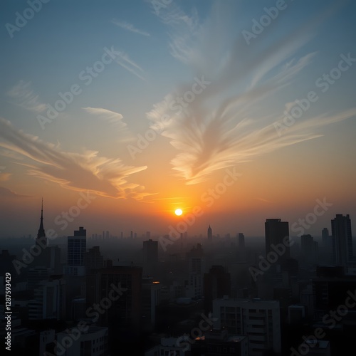 Wallpaper Mural sunset over the city Torontodigital.ca