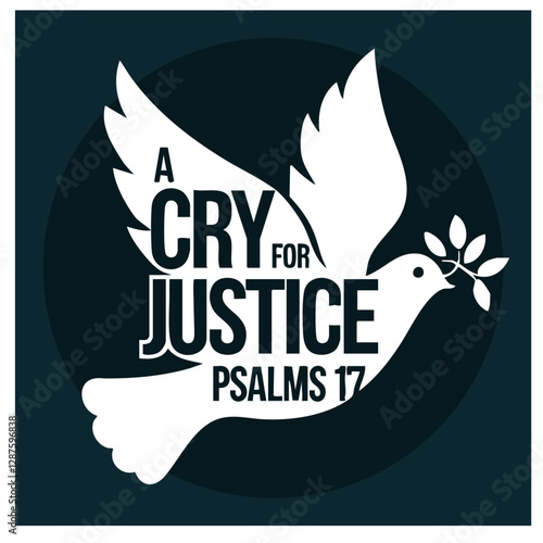 a cry for justice bible verses typography design vector