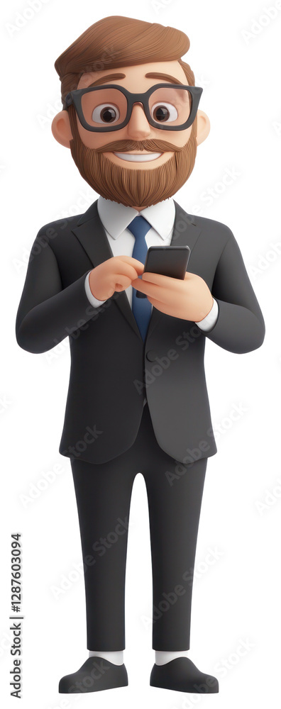 PNG Businessman character cartoon phone. PNG Businessman character cartoon phone.