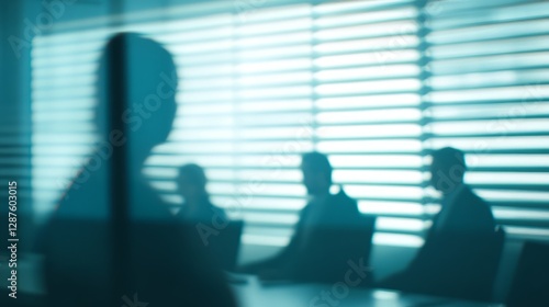 The confident businesswoman is standing in front giving a speech. The overall...