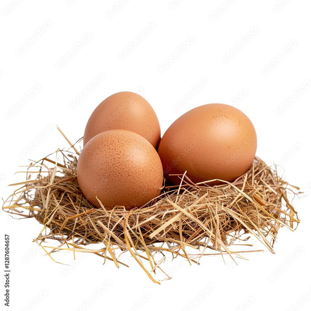 chicken eggs on a pile of hay chicken eggs on a pile of hay