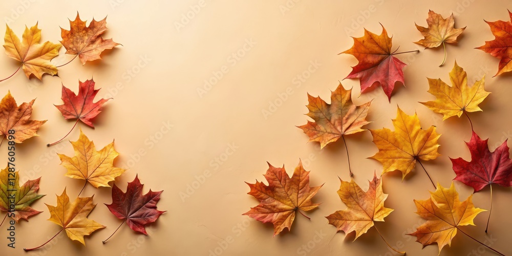 Autumnal Foliage Arrangement Vibrant Maple Leaves on a Warm Background, Perfect for Seasonal Designs and Fall-Themed Projects Autumnal Foliage Arrangement Vibrant Maple Leaves on a Warm Background, Perfect for Seasonal Designs and Fall-Themed Projects