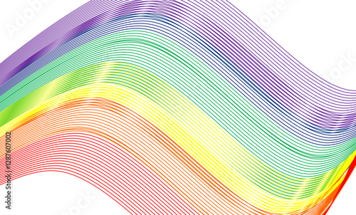rainbow line curve wave line on white background, business presentation slide background vector, tape line wave