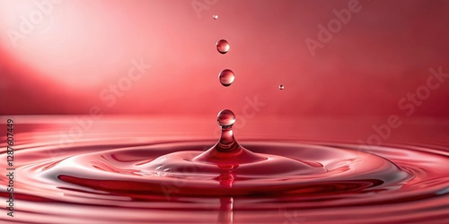 Crimson Liquid's Graceful Descent A Study in Fluid Dynamics and Surface Tension