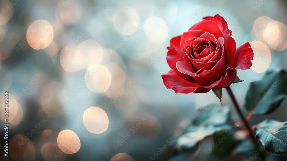 Beautiful Red Rose with Bokeh Background Beautiful Red Rose with Bokeh Background