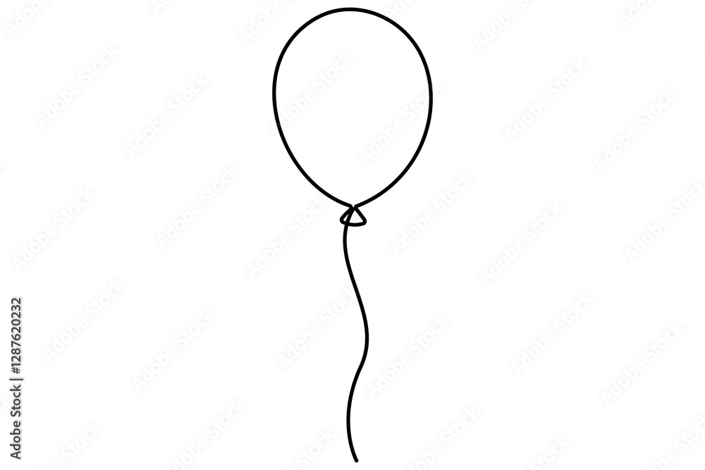 Continuous line drawing of a floating balloon artistic vector outline for modern and stylish graphics
Continuous line drawing of a floating balloon artistic vector outline for modern and stylish graphics