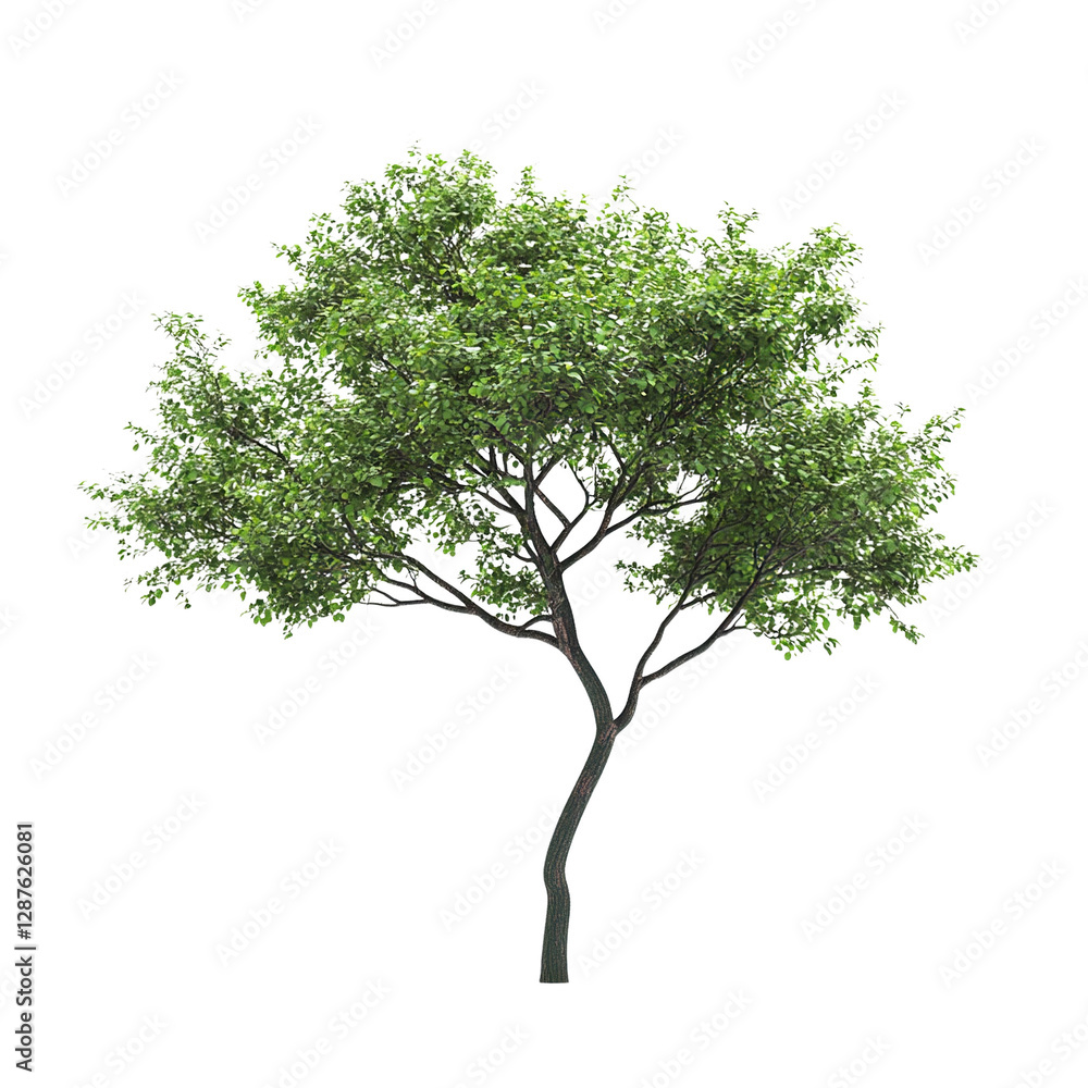 Obraz premium Solitary Green Tree with Lush Foliage