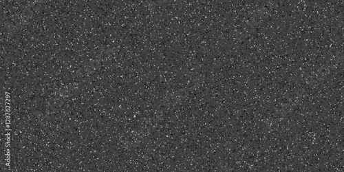 Abstract design with black paper background and terrazzo flooring texture. Terrazzo design with white polished sandstone wall texture. this design are uses for Quartz surface black.
