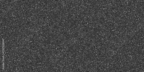 Abstract design with black paper background and terrazzo flooring texture. Terrazzo design with white polished sandstone wall texture. this design are uses for Quartz surface black.