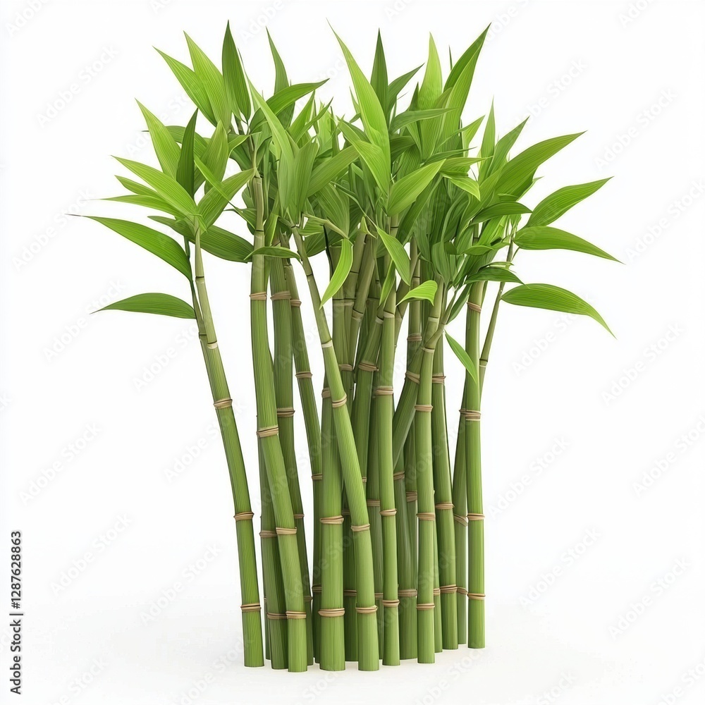 Obraz premium Bamboo grass isolated on white background