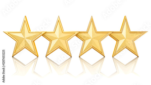 golden stars for product rating cut out representing a high rating or achievement transparent background 