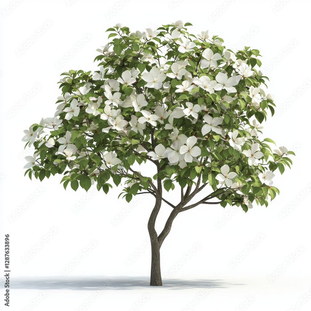 Obraz premium Dogwood tree isolated on white background