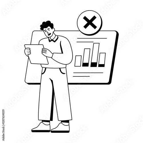 A glyph illustration of a character having data error