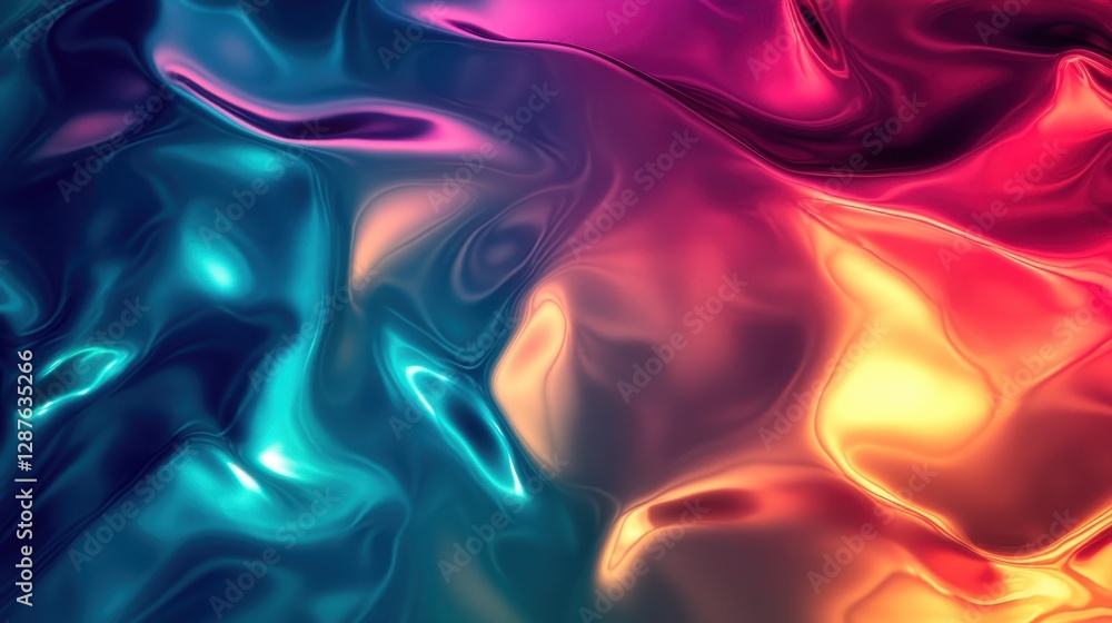 Fototapeta premium Dynamic iridescent maziora gradient reflection abstract background digital art vivid colors artistic perspective