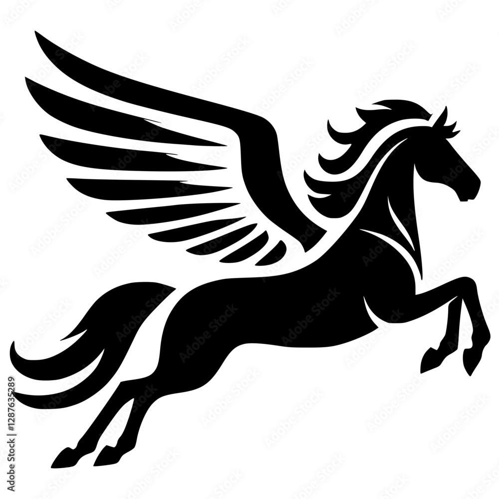 Obraz premium Winged horse silhouette