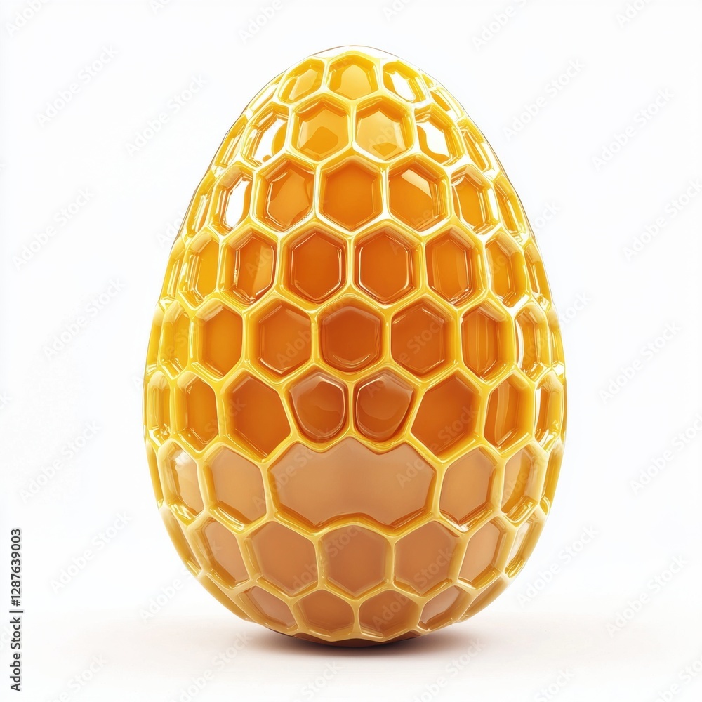 Easter egg made of honeycomb isolated on white background Easter egg made of honeycomb isolated on white background