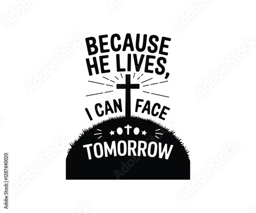 Christian Easter Cross Quote PNG – A Faith-Inspired Religious Design