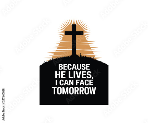 Christian Easter Cross Quote PNG – A Faith-Inspired Religious Design