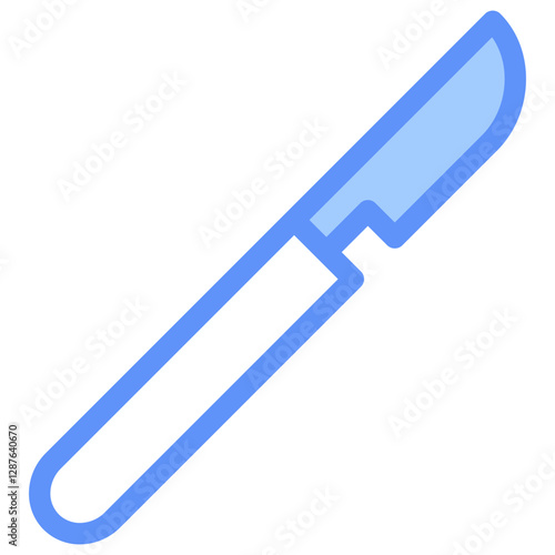 Scalpel Outline Blue Color Icon