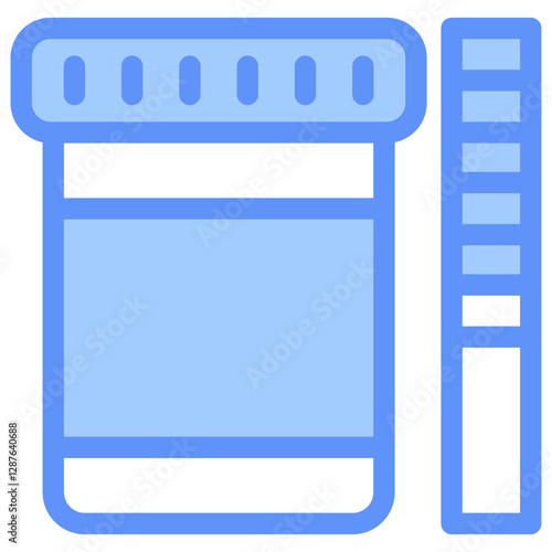 Urine Test Outline Blue Color Icon