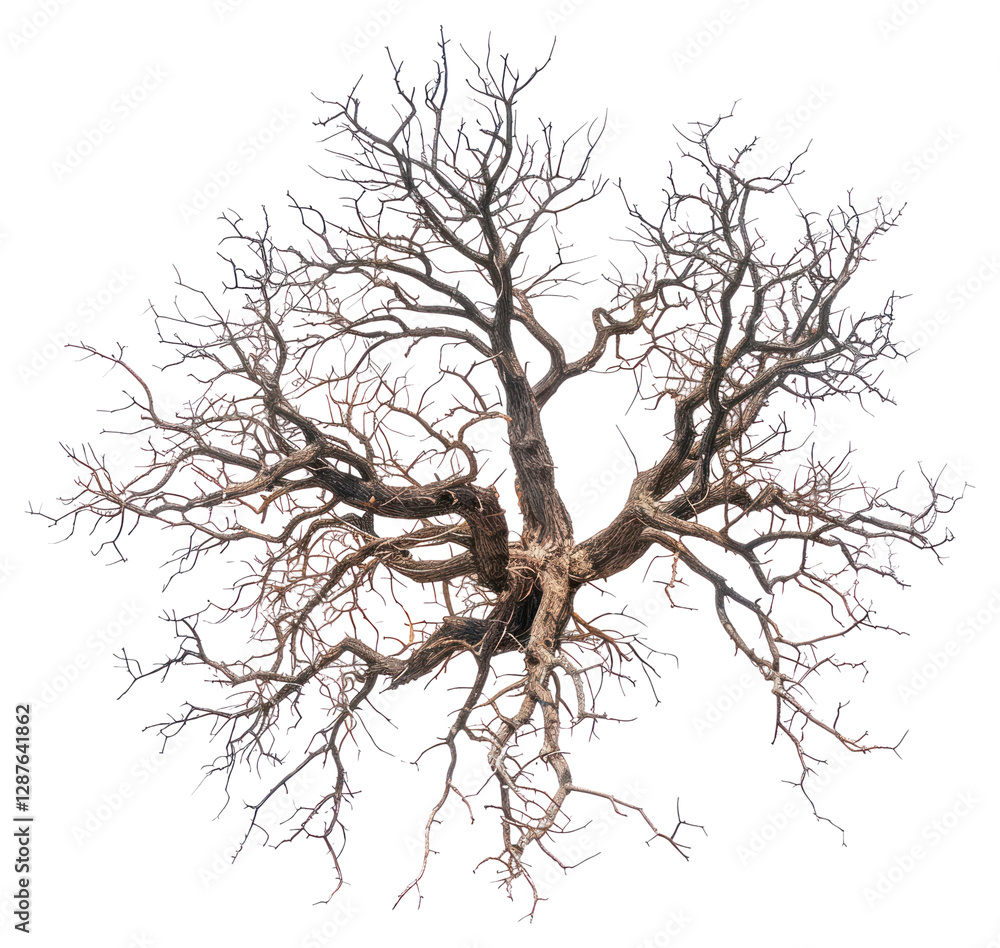 Fototapeta premium PNG Drying tree art illustrated silhouette.