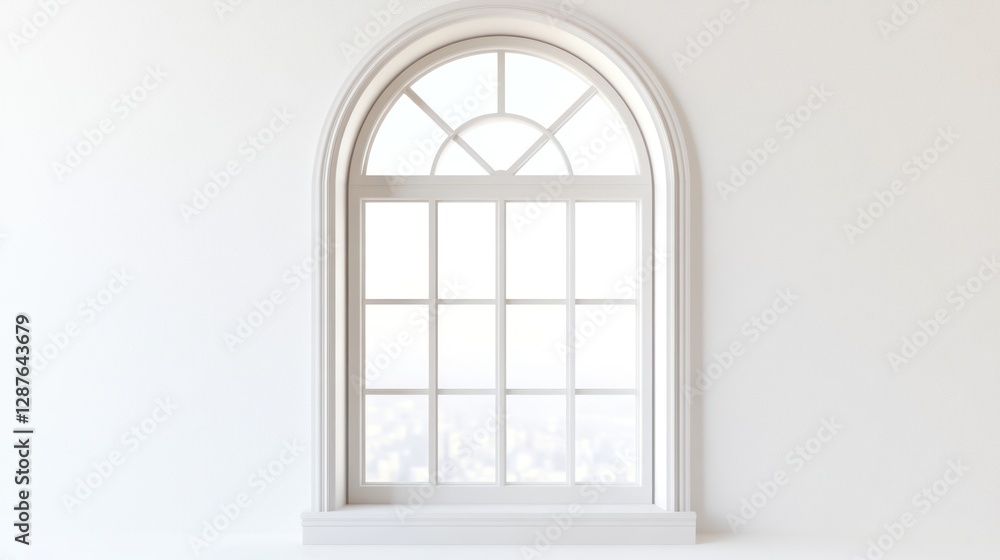 Fototapeta premium Elegant Arch Window in a White Room