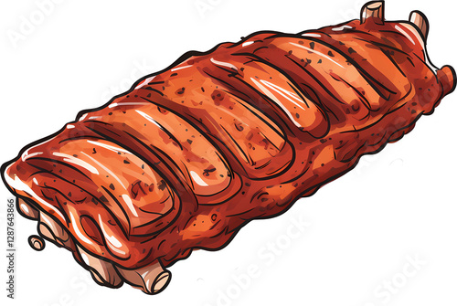 BBQ ribs illustrations