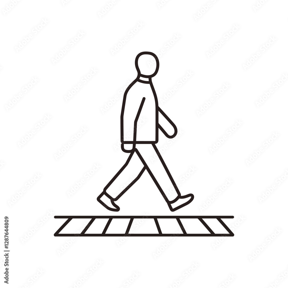 crossing the crosswalk vector icon crossing the crosswalk vector icon
