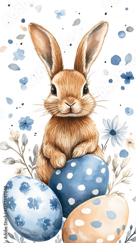 Cute Easter Bunny with Eggs (5)