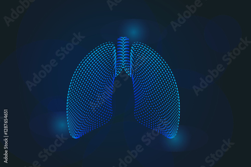 Creative style human lungs Logo silhouette design vector template isolated on dark background. abstract human lungs anatomy structure Vector illustration. EPS 10