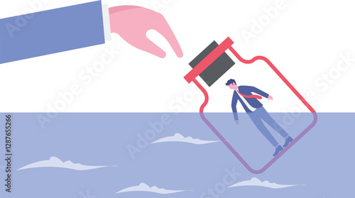 Social media illustration, business concept, web design

