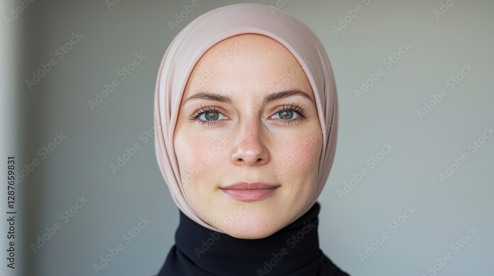Woman in Hijab, Portrait, Studio, Neutral Background, Professional Woman in Hijab, Portrait, Studio, Neutral Background, Professional