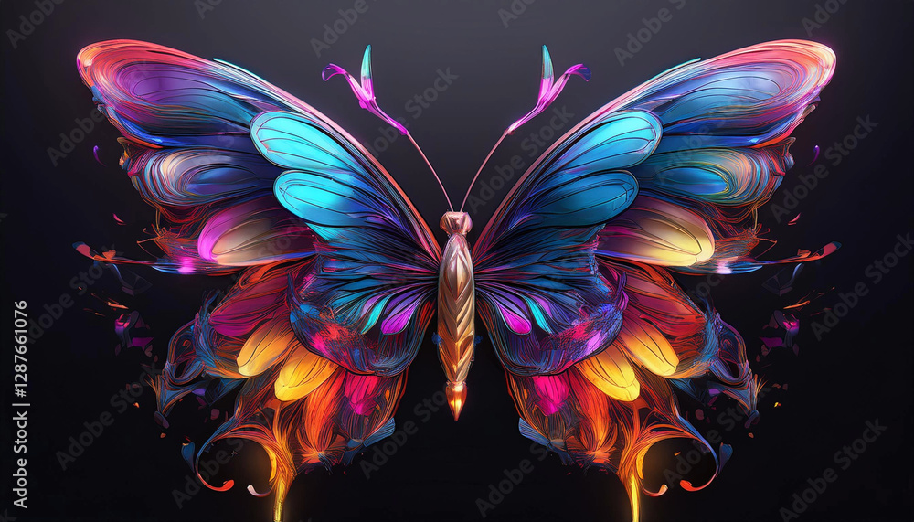 Obraz premium colorful butterfly on black