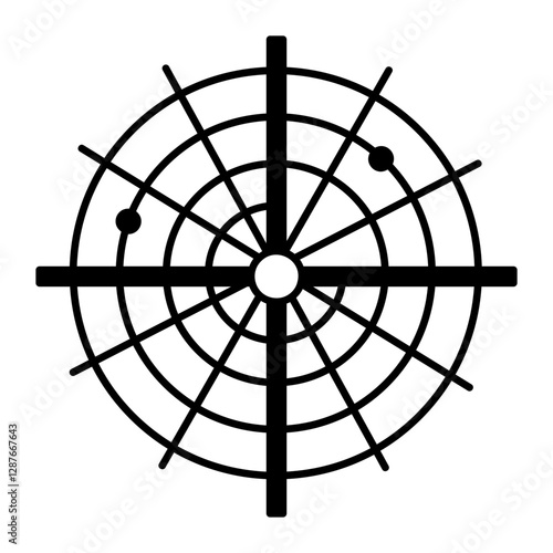 Polar coordinate icon in hand drawn style 
