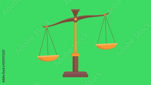Wallpaper Mural Traditional weight scale balance animation or justice law scale symbol on green screen background Torontodigital.ca