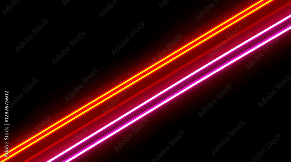 Vibrant Neon Lights Abstract Background with Diagonal Colorful Lines Vibrant Neon Lights Abstract Background with Diagonal Colorful Lines
