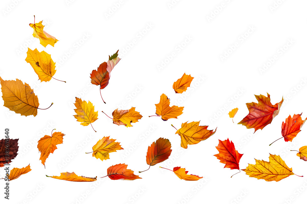 Obraz premium set of autumn leaves on transparent background