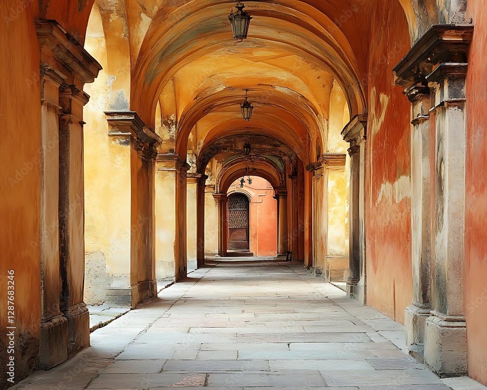 Fototapeta premium Old European Arcade Pathway