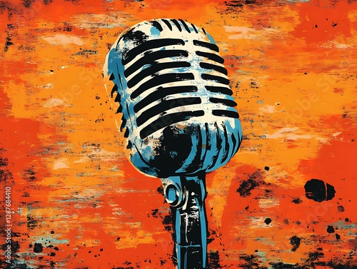 Vintage Mic, Artistic Wall