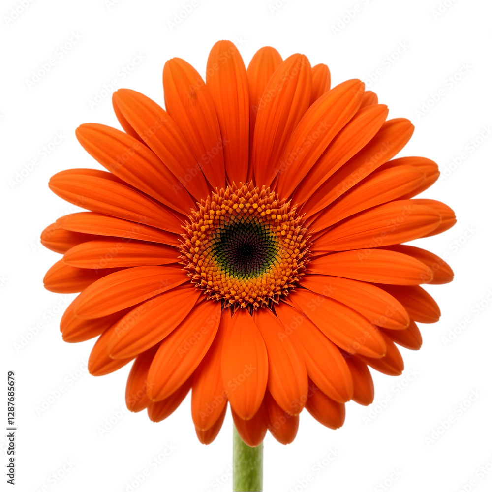 Vibrant Orange Gerbera Daisy Flower Close-up Image